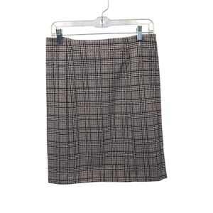Michael Kors Black and White Checkered Pencil Skirt